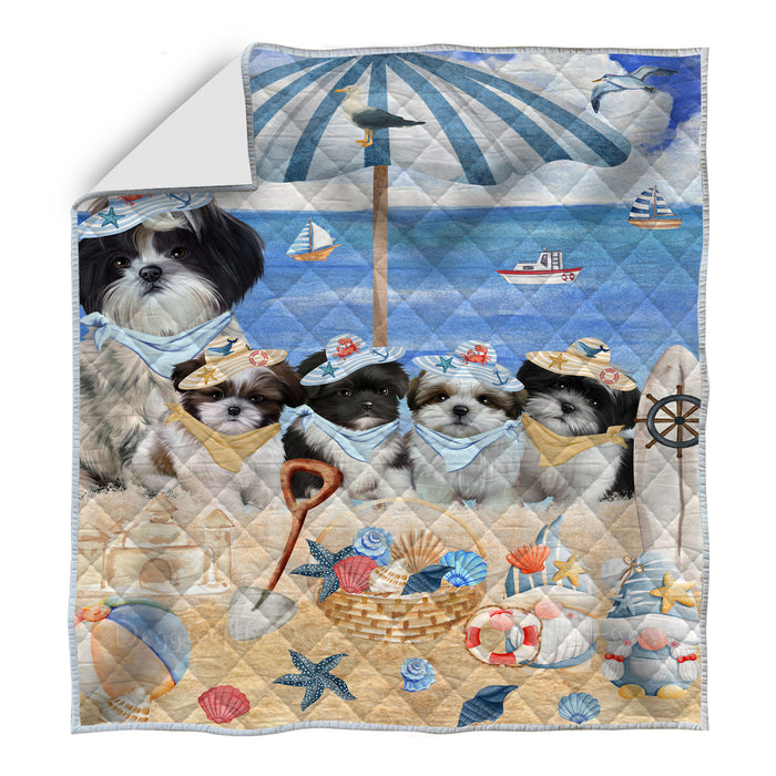 Shih Tzu Bed Quilt, Explore a Variety of Designs, Personalized, Custom, Bedding Coverlet Quilted, Pet and Dog Lovers Gift