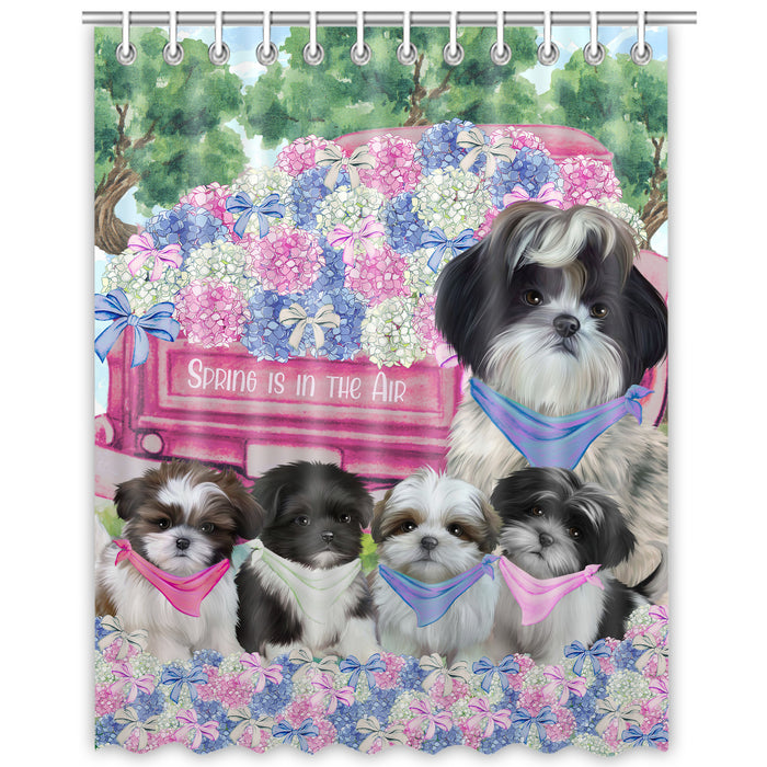 Shih Tzu Shower Curtain: Explore a Variety of Designs, Personalized, Custom, Waterproof Bathtub Curtains for Bathroom Decor with Hooks, Pet Gift for Dog Lovers