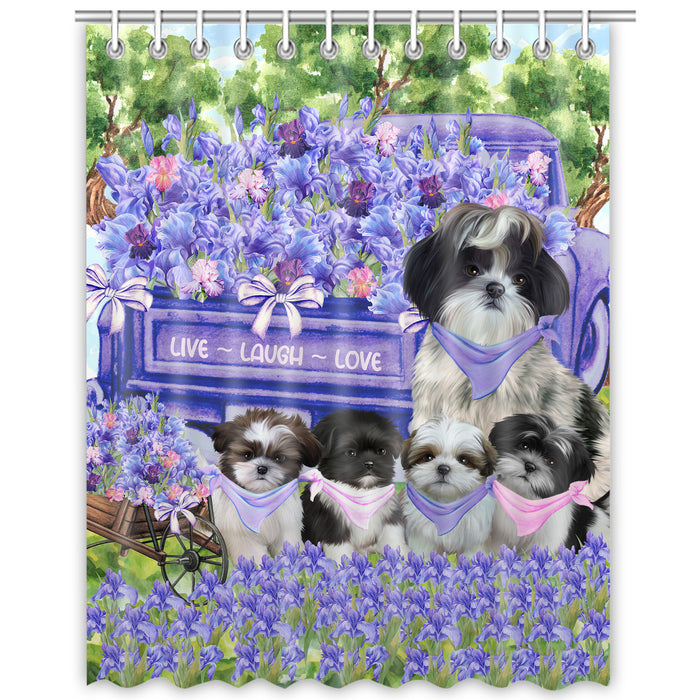 Shih Tzu Shower Curtain, Personalized Bathtub Curtains for Bathroom Decor with Hooks, Explore a Variety of Designs, Custom, Pet Gift for Dog Lovers