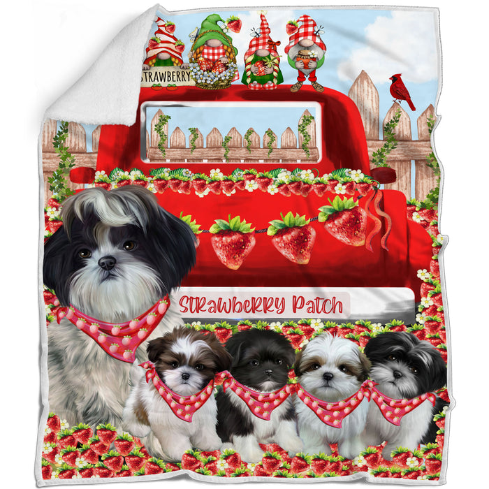 Shih Tzu Bed Blanket, Explore a Variety of Designs, Personalized, Throw Sherpa, Fleece and Woven, Custom, Soft and Cozy, Dog Gift for Pet Lovers