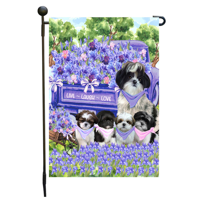 Shih Tzu Dogs Garden Flag for Dog and Pet Lovers, Explore a Variety of Designs, Custom, Personalized, Weather Resistant, Double-Sided, Outdoor Garden Yard Decoration