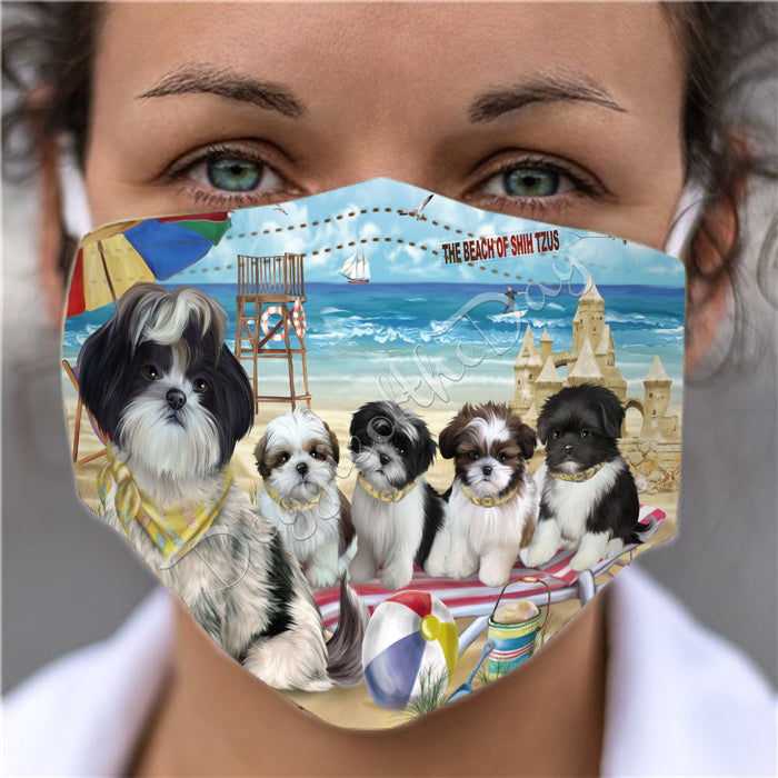 Pet Friendly Beach Shih Tzu Dogs Face Mask FM49139
