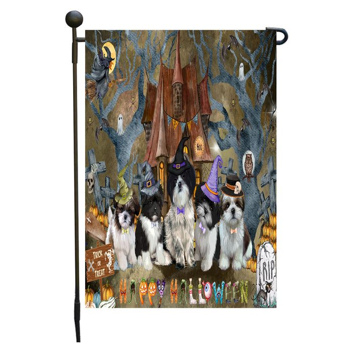 Shih Tzu Dogs Garden Flag: Explore a Variety of Designs, Personalized, Custom, Weather Resistant, Double-Sided, Outdoor Garden Halloween Yard Decor for Dog and Pet Lovers