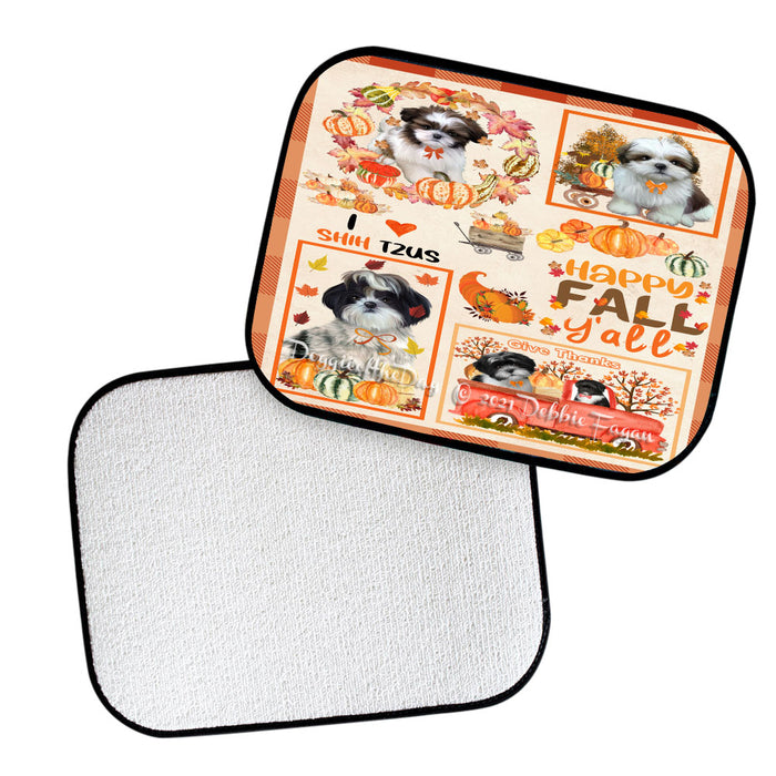 Happy Fall Y'all Pumpkin Shih Tzu Dogs Polyester Anti-Slip Vehicle Carpet Car Floor Mats CFM49315