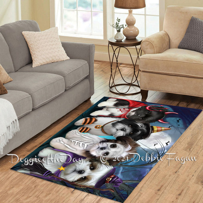 Happy Halloween Trick or Treat Shih Tzu Dogs Polyester Living Room Carpet Area Rug ARUG66432