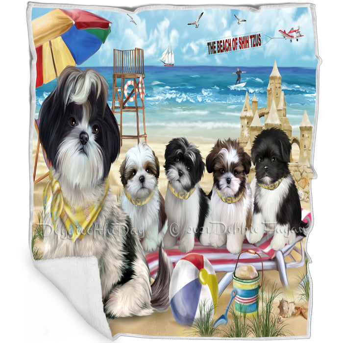 Pet Friendly Beach Shih Tzus Dog Blanket BLNKT66459