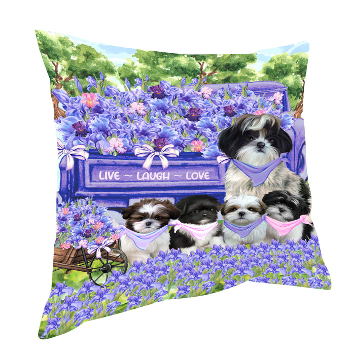 Shih Tzu Pillow: Cushion for Sofa Couch Bed Throw Pillows, Personalized, Explore a Variety of Designs, Custom, Pet and Dog Lovers Gift