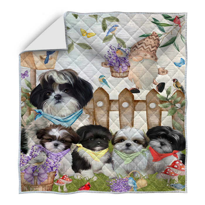 Shih Tzu Quilt, Explore a Variety of Bedding Designs, Bedspread Quilted Coverlet, Custom, Personalized, Pet Gift for Dog Lovers