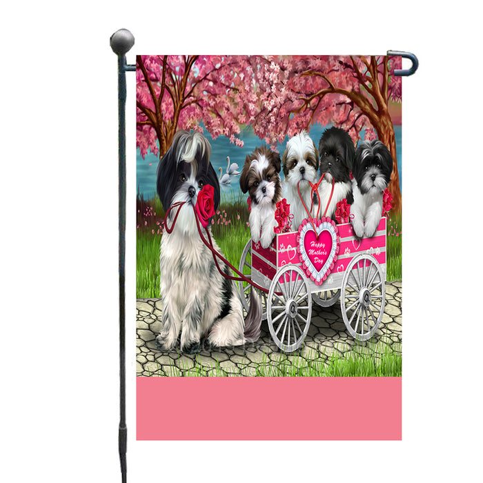 Personalized I Love Shih Tzu Dogs in a Cart Custom Garden Flags GFLG-DOTD-A62187