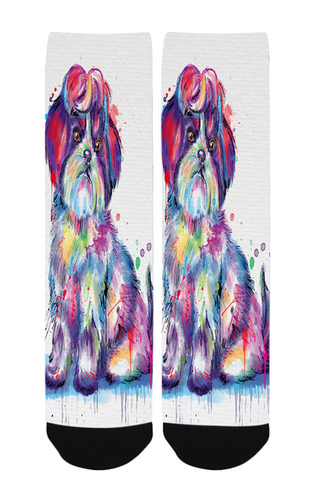 Watercolor Shih Tzu Dog Women's Casual Socks