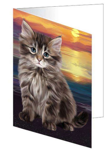 Siberian Cat Handmade Artwork Assorted Pets Greeting Cards and Note Cards with Envelopes for All Occasions and Holiday Seasons GCD68306