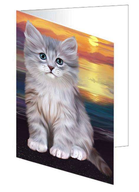 Siberian Cat Handmade Artwork Assorted Pets Greeting Cards and Note Cards with Envelopes for All Occasions and Holiday Seasons GCD68312