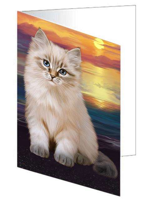 Siberian Cat Handmade Artwork Assorted Pets Greeting Cards and Note Cards with Envelopes for All Occasions and Holiday Seasons GCD68315