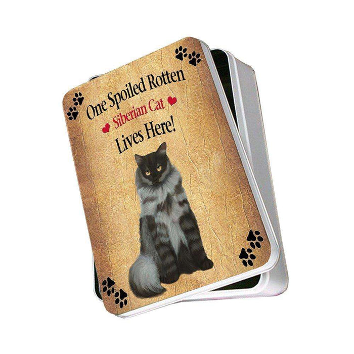 Siberian Spoiled Rotten Cat Photo Storage Tin