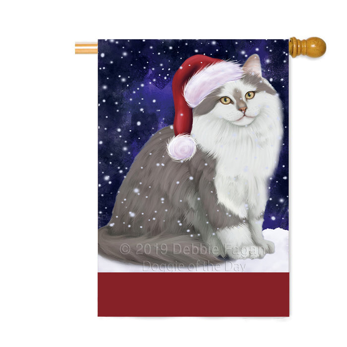 Personalized Let It Snow Happy Holidays Siberian Cat Custom House Flag FLG-DOTD-A62505
