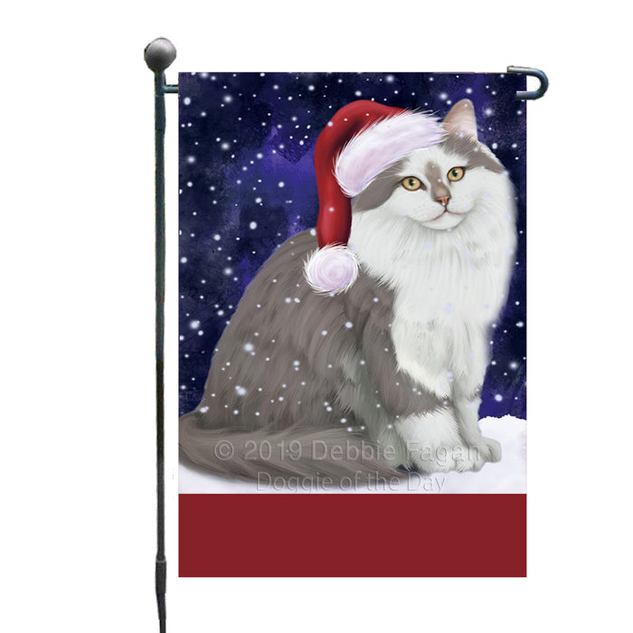 Personalized Let It Snow Happy Holidays Siberian Cat Custom Garden Flags GFLG-DOTD-A62449