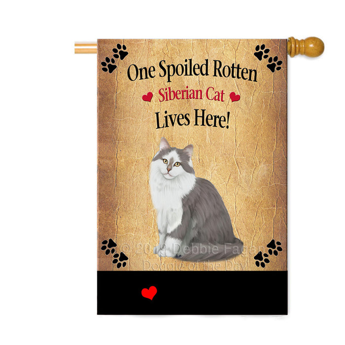 Personalized Spoiled Rotten Siberian Cat Custom House Flag FLG-DOTD-A63328