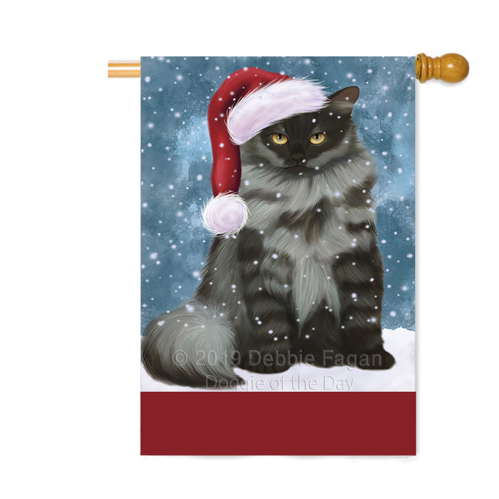 Personalized Let It Snow Happy Holidays Siberian Cat Custom House Flag FLG-DOTD-A62506