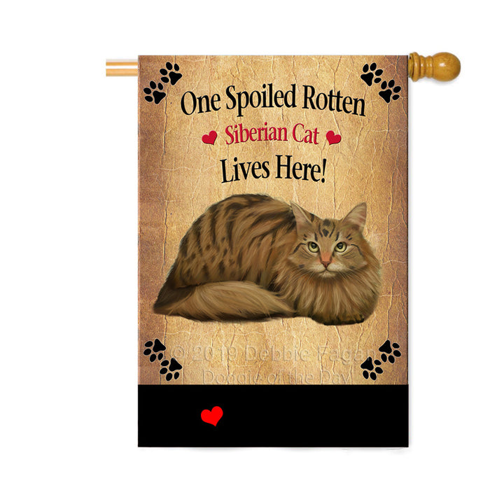 Personalized Spoiled Rotten Siberian Cat Custom House Flag FLG-DOTD-A63330