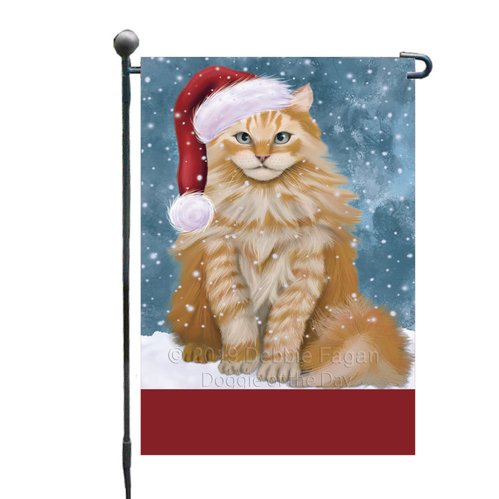 Personalized Let It Snow Happy Holidays Siberian Cat Custom Garden Flags GFLG-DOTD-A62451