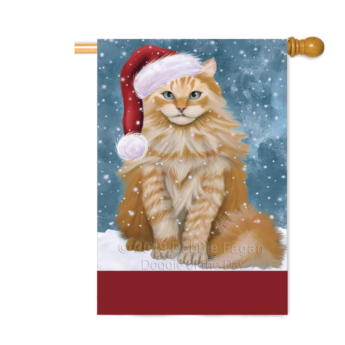 Personalized Let It Snow Happy Holidays Siberian Cat Custom House Flag FLG-DOTD-A62507