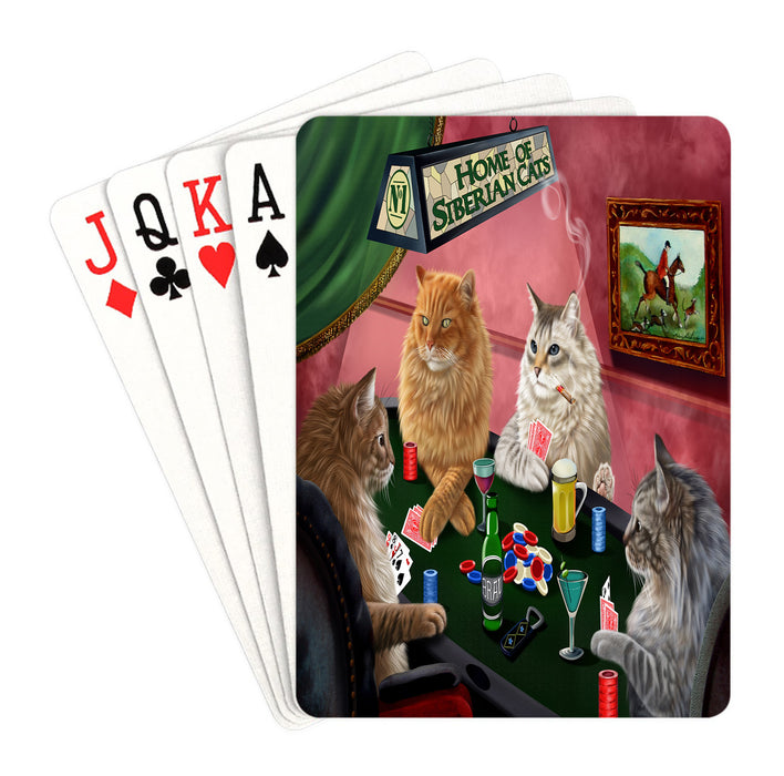 Home of Siberian Cat Playing Poker Playing Card Decks