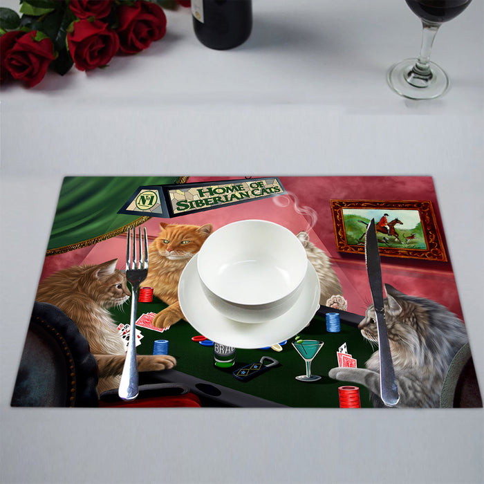 Home of  Siberian Cat Playing Poker Placemat