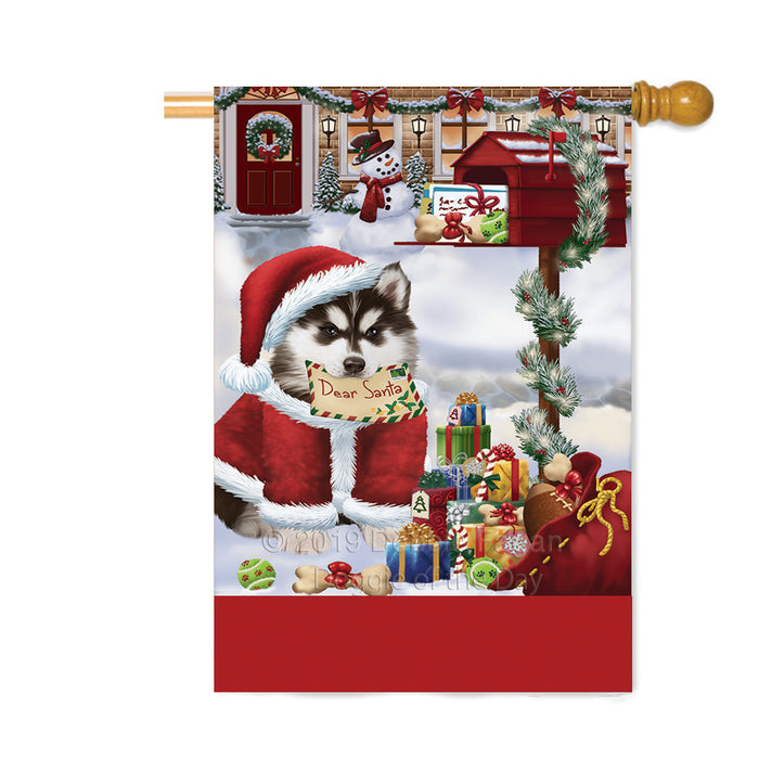 Personalized Happy Holidays Mailbox Siberian Husky Dog Christmas Custom House Flag FLG-DOTD-A60028