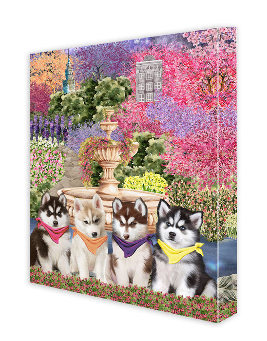 Siberian Husky Canvas: Explore a Variety of Designs, Custom, Digital Art Wall Painting, Personalized, Ready to Hang Halloween Room Decor, Pet Gift for Dog Lovers