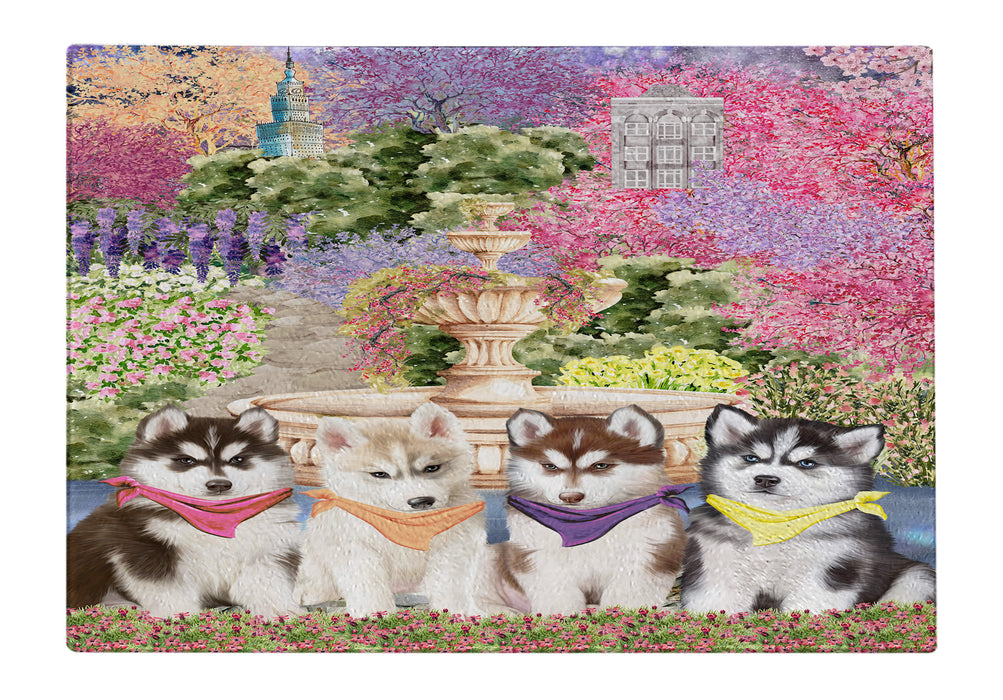 Siberian Husky Cutting Board: Explore a Variety of Designs, Personalized, Custom, Kitchen Tempered Glass Scratch and Stain Resistant, Halloween Gift for Pet and Dog Lovers