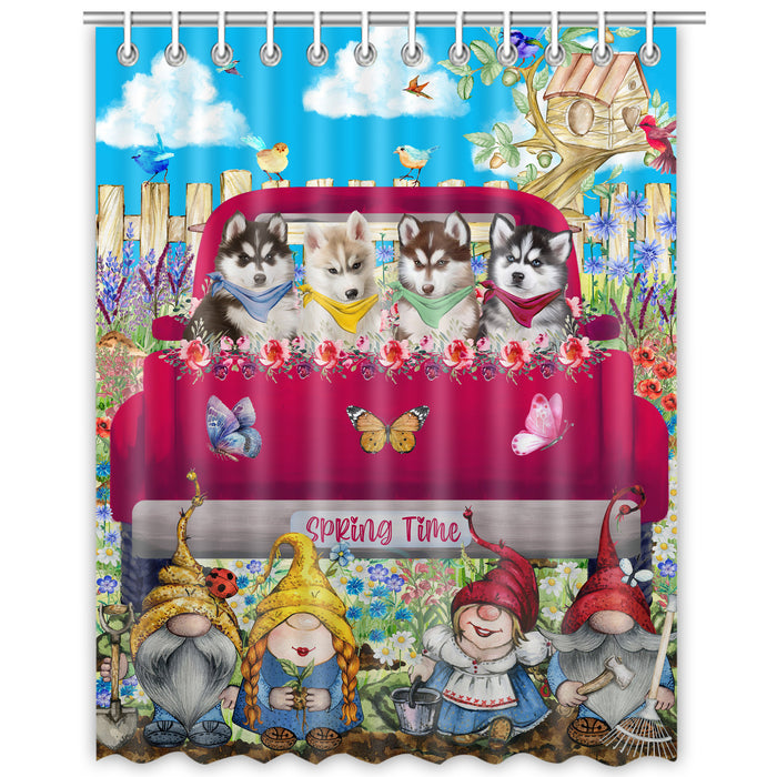Siberian Husky Shower Curtain, Explore a Variety of Personalized Designs, Custom, Waterproof Bathtub Curtains with Hooks for Bathroom, Dog Gift for Pet Lovers
