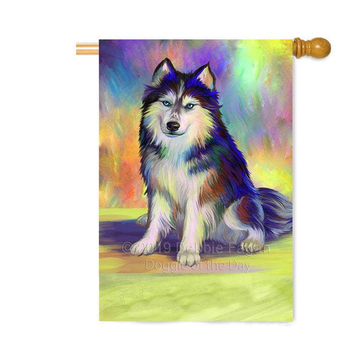 Personalized Paradise Wave Siberian Husky Dog Custom House Flag FLG-DOTD-A60137