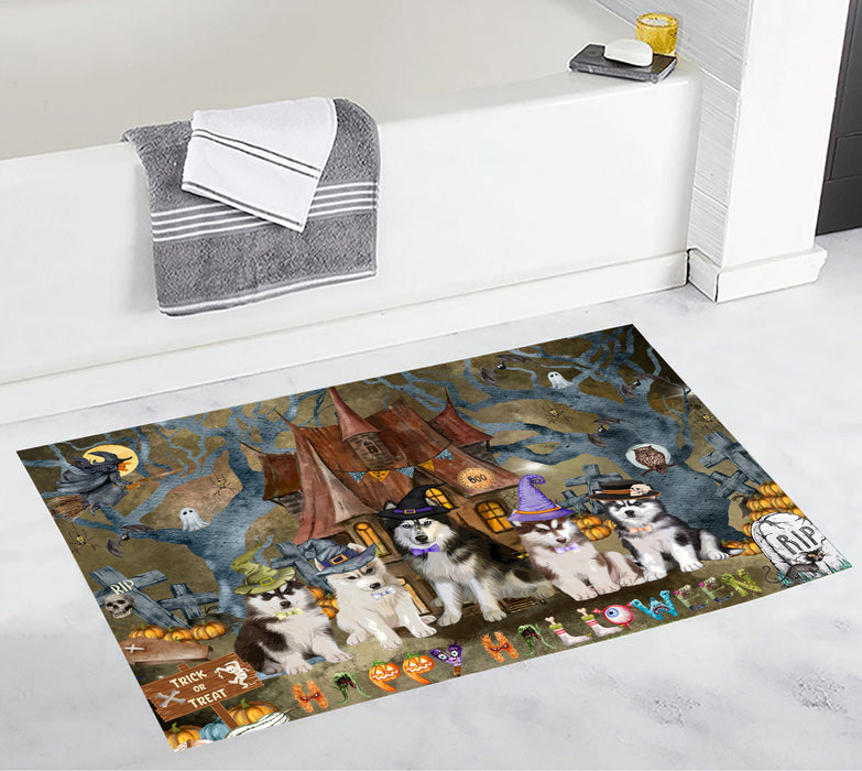 Siberian Husky Anti-Slip Bath Mat, Explore a Variety of Designs, Soft and Absorbent Bathroom Rug Mats, Personalized, Custom, Dog and Pet Lovers Gift