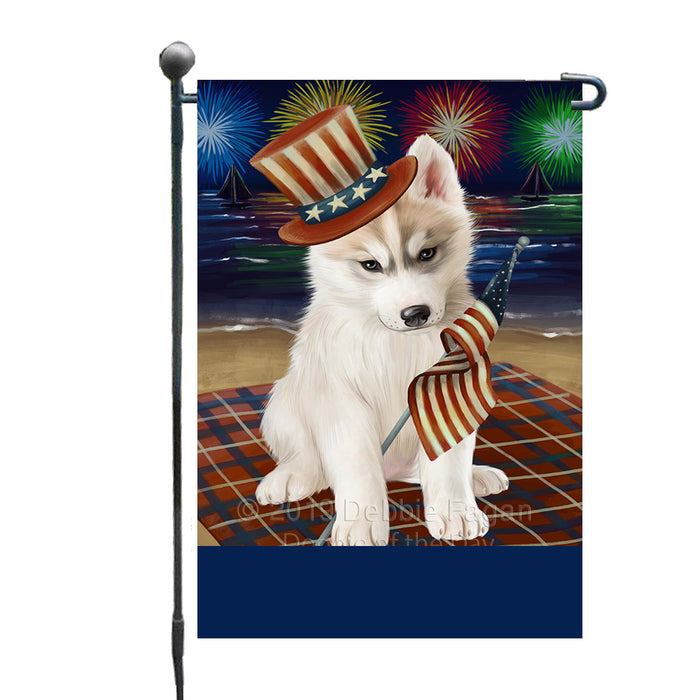 Personalized 4th of July Firework Siberian Husky Dog Custom Garden Flags GFLG-DOTD-A58105