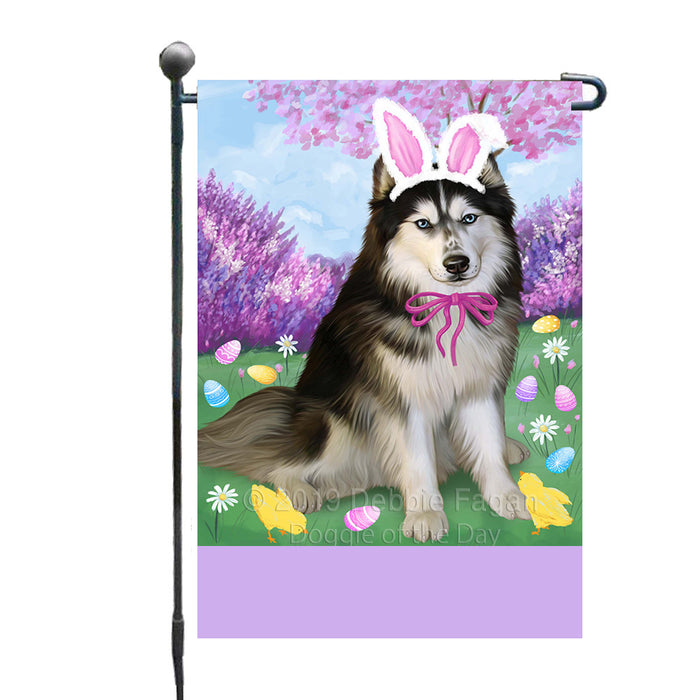 Personalized Easter Holiday Siberian Husky Dog Custom Garden Flags GFLG-DOTD-A59024