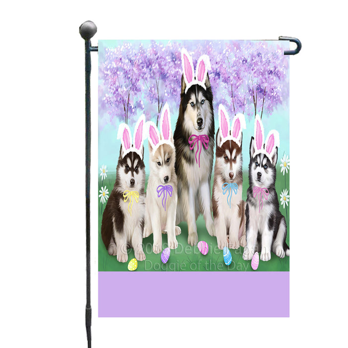 Personalized Easter Holiday Siberian Husky Dogs Custom Garden Flags GFLG-DOTD-A59025