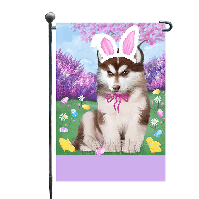 Personalized Easter Holiday Siberian Husky Dog Custom Garden Flags GFLG-DOTD-A59026