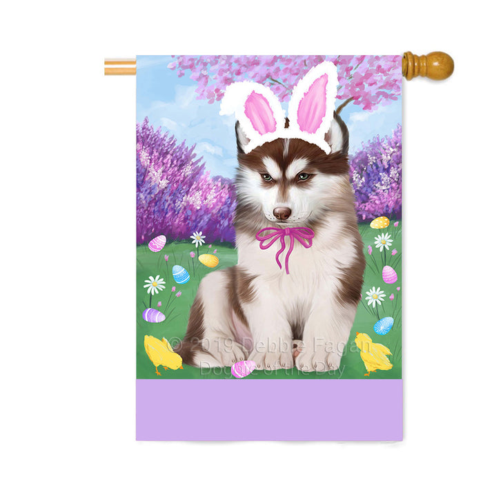 Personalized Easter Holiday Siberian Husky Dog Custom House Flag FLG-DOTD-A59082
