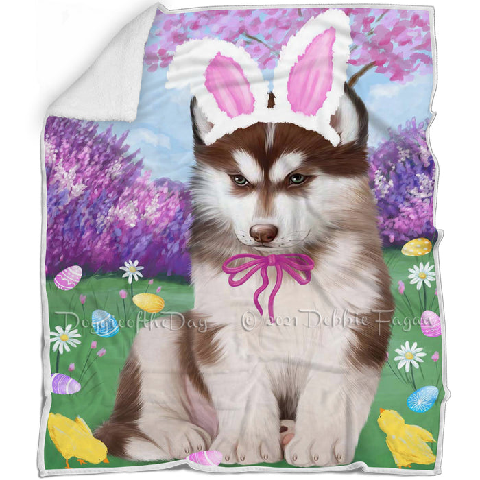 Siberian Husky Dog Easter Holiday Blanket BLNKT60285