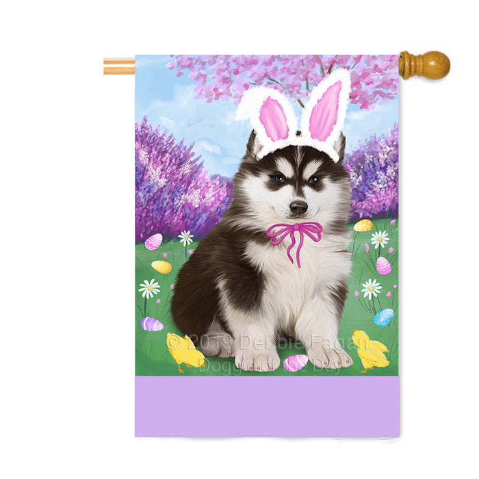 Personalized Easter Holiday Siberian Husky Dog Custom House Flag FLG-DOTD-A59083