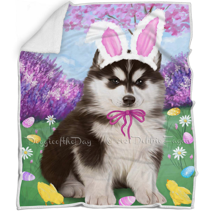 Siberian Husky Dog Easter Holiday Blanket BLNKT60294