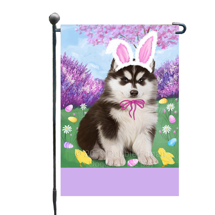 Personalized Easter Holiday Siberian Husky Dog Custom Garden Flags GFLG-DOTD-A59027