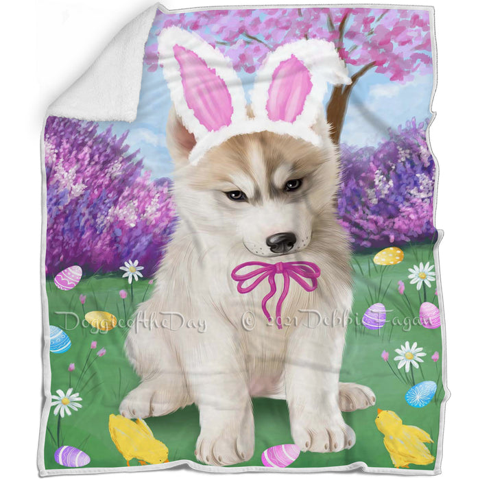 Siberian Husky Dog Easter Holiday Blanket BLNKT60303