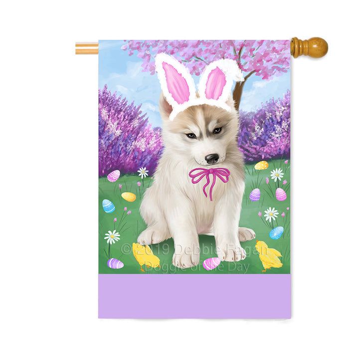 Personalized Easter Holiday Siberian Husky Dog Custom House Flag FLG-DOTD-A59084