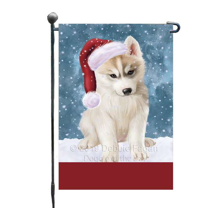 Personalized Let It Snow Happy Holidays Siberian Husky Dog Custom Garden Flags GFLG-DOTD-A62453
