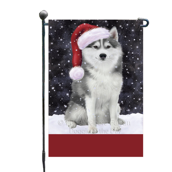 Personalized Let It Snow Happy Holidays Siberian Husky Dog Custom Garden Flags GFLG-DOTD-A62454