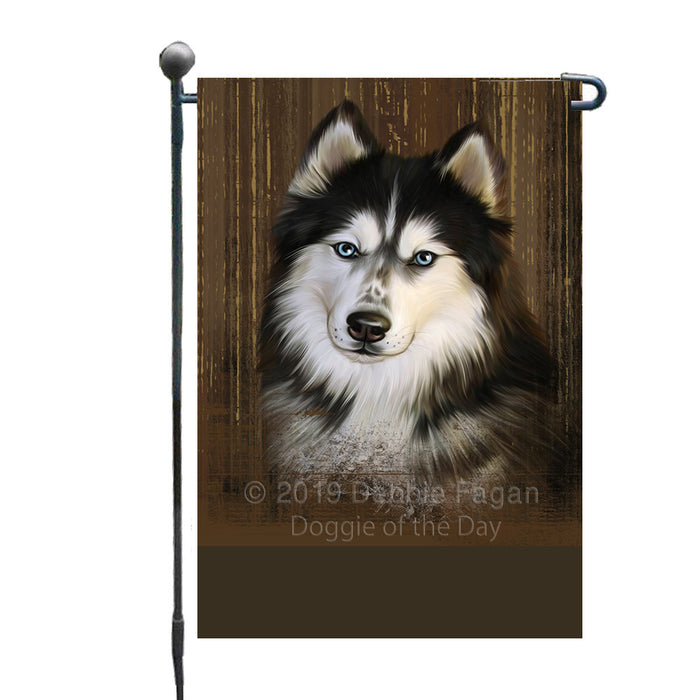 Personalized Rustic Siberian Husky Dog Custom Garden Flag GFLG63639