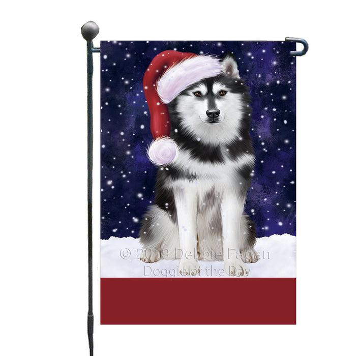 Personalized Let It Snow Happy Holidays Siberian Husky Dog Custom Garden Flags GFLG-DOTD-A62455