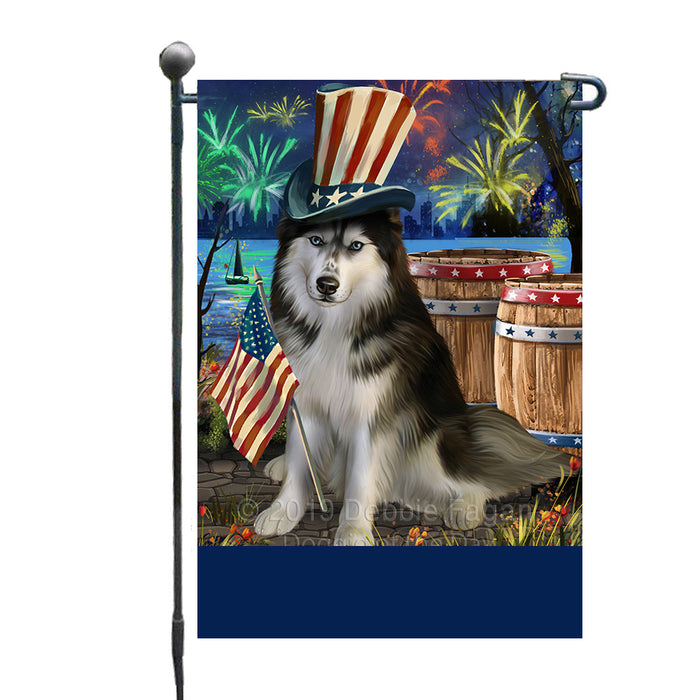 Personalized 4th of July Firework Siberian Husky Dog Custom Garden Flags GFLG-DOTD-A58108