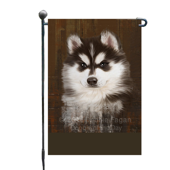 Personalized Rustic Siberian Husky Dog Custom Garden Flag GFLG63640